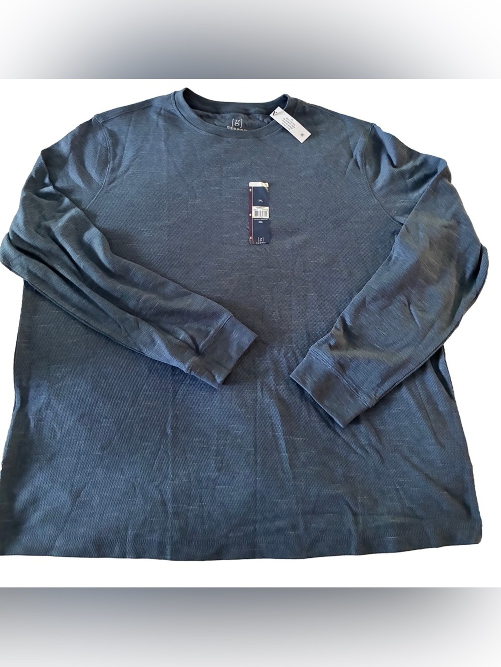 George Men's Long Sleeve Crewneck Shirt - Navy Blue 2XL